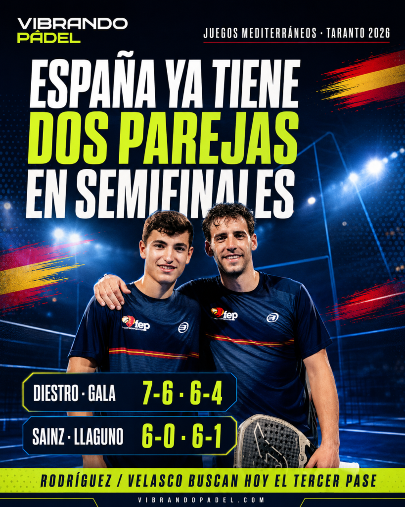 España coloca a dos parejas en semifinales de los Juegos Mediterráneos de Taranto