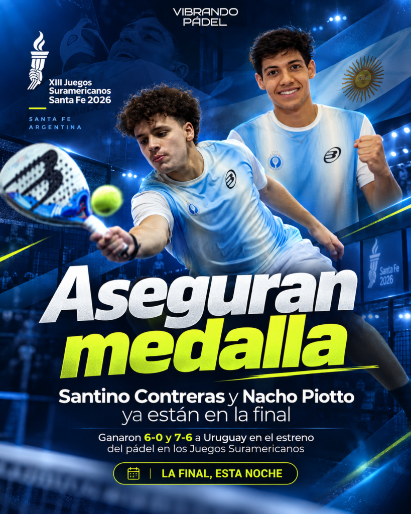 Santino Contreras, 16 años, medalla asegurada en el estreno del pádel en los Juegos Suramericanos